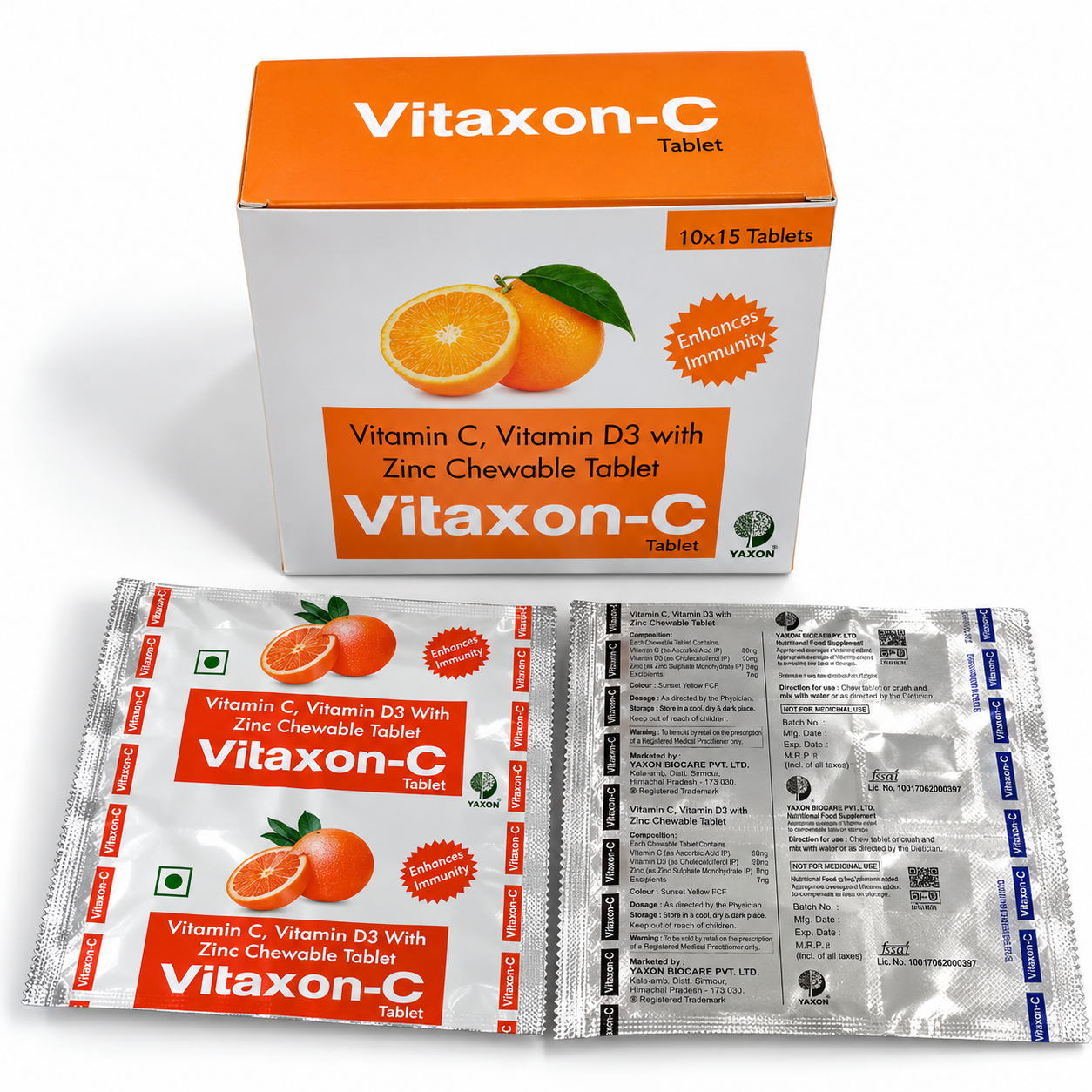 YAXON VITAXON C Chewable Tablets Stripe Pack